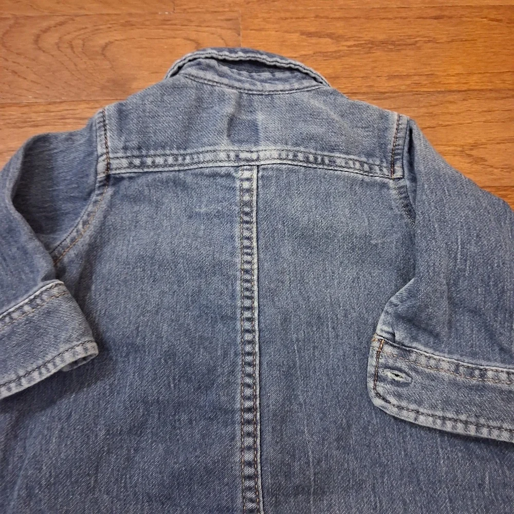 Gap Denim Baby Boys Blue Long Sleeve Button Front Romper 6-12 Months